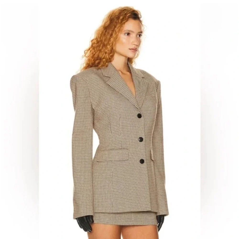 Helsa plaid curve jacket M - Picture 3 of 13